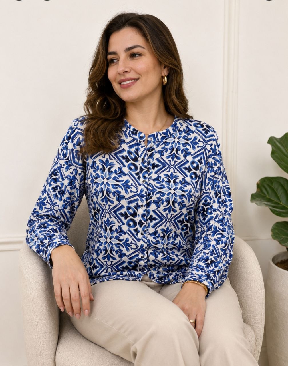 بلوز وارداتی نخی پنبه زنانه
